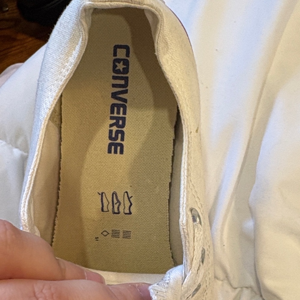 Converse All Star White Sneakers with Red Trim - Picture 3 of 4